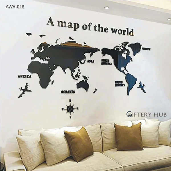 New Arrival 3D World Map for office decor - AWA-016